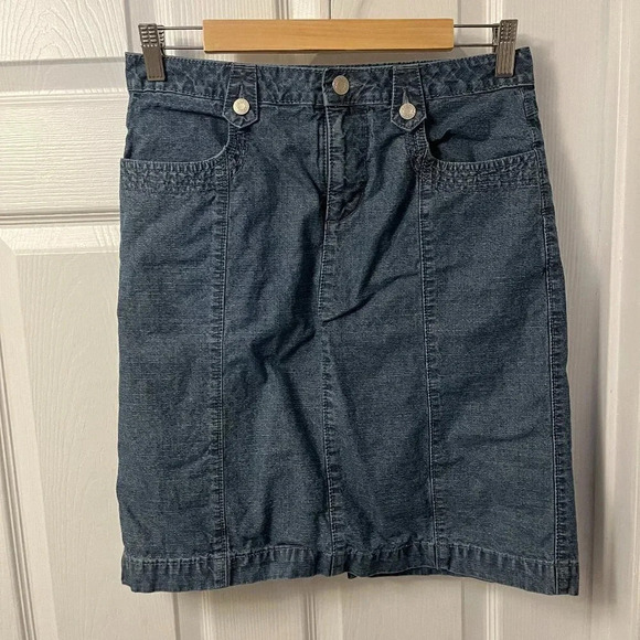 Women’s French Cuff Jean Skirt Size 6P - Picture 1 of 7